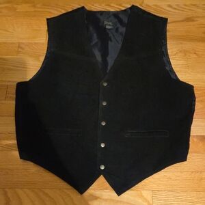 vintage Stefano Man men's black suede vest